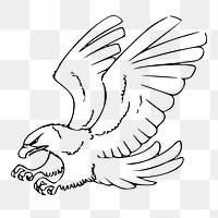 Flying eagle png sticker illustration, transparent background. Free public domain CC0 image.