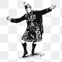 Scottish highlander png sticker illustration, transparent background. Free public domain CC0 image.
