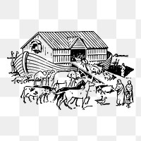 Noah's Ark png sticker illustration, transparent background. Free public domain CC0 image.