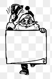 Santa sign png sticker illustration, transparent background. Free public domain CC0 image.