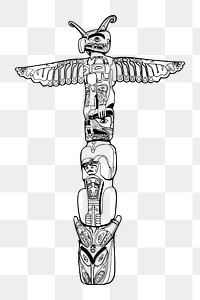 Totem pole png sticker illustration, transparent background. Free public domain CC0 image.