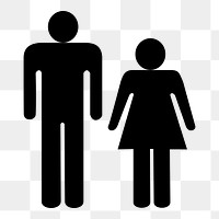 Man & woman symbol png sticker illustration, transparent background. Free public domain CC0 image.