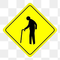 Elderly crossing png sticker illustration, transparent background. Free public domain CC0 image.