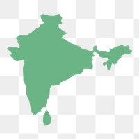 India map png sticker illustration, transparent background. Free public domain CC0 image.