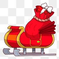 Santa sleigh png sticker illustration, transparent background. Free public domain CC0 image.