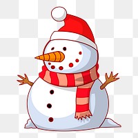 Christmas snowman png sticker illustration, transparent background. Free public domain CC0 image.