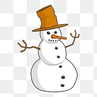 Snowman png sticker illustration, transparent background. Free public domain CC0 image.