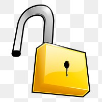 Padlock png sticker illustration, transparent background. Free public domain CC0 image.