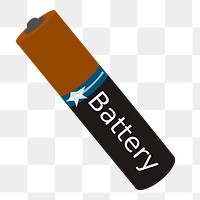 Battery AA png sticker illustration, transparent background. Free public domain CC0 image.