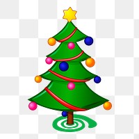Christmas tree png sticker illustration, transparent background. Free public domain CC0 image.