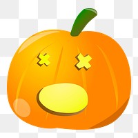 Halloween pumpkin png sticker illustration, transparent background. 