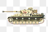 Panzer Tank png sticker illustration, transparent background. Free public domain CC0 image.