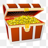 Treasure chest png sticker illustration, transparent background. Free public domain CC0 image.