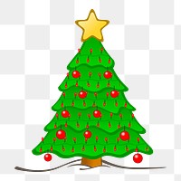 Christmas tree png sticker illustration, transparent background. Free public domain CC0 image.