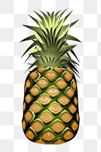 Pineapple png sticker illustration, transparent background. Free public domain CC0 image.