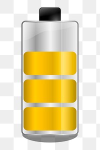 Battery level png sticker illustration, transparent background. Free public domain CC0 image.