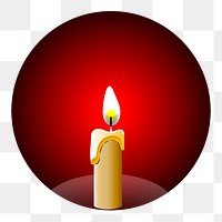 Lit candle  png sticker illustration, transparent background. Free public domain CC0 image.