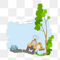 Road construction  png sticker illustration, transparent background. Free public domain CC0 image.