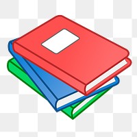 Book stack png sticker illustration, transparent background. Free public domain CC0 image.