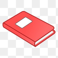 Red book png sticker illustration, transparent background. Free public domain CC0 image.