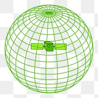 Satellite network png sticker illustration, transparent background. Free public domain CC0 image.