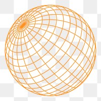 Grid globe png sticker illustration, transparent background. Free public domain CC0 image.