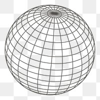 Grid globe png sticker illustration, transparent background. Free public domain CC0 image.