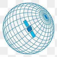 Satellite network png sticker illustration, transparent background. Free public domain CC0 image.