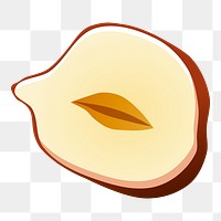 Half hazelnut png sticker illustration, transparent background. Free public domain CC0 image.