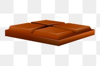 Chocolate bar png sticker illustration, transparent background. Free public domain CC0 image.