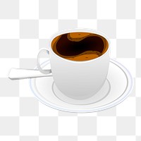 Coffee cup png sticker illustration, transparent background. Free public domain CC0 image.