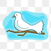 White bird png sticker illustration, transparent background. Free public domain CC0 image.