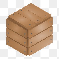 Wooden box png sticker illustration, transparent background. Free public domain CC0 image.