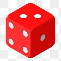 Red dice png sticker illustration, transparent background. Free public domain CC0 image.