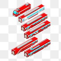 Various trains png sticker illustration, transparent background. Free public domain CC0 image.