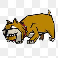 Bulldog cartoon png sticker illustration, transparent background. Free public domain CC0 image.