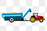 Farm tractor png sticker illustration, transparent background. 