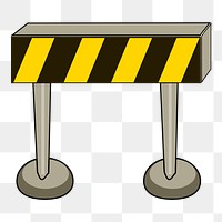 Construction barrier png sticker illustration, transparent background. Free public domain CC0 image.