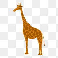 Giraffe cartoon png sticker illustration, transparent background. Free public domain CC0 image.