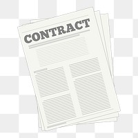 Contract document png sticker illustration, transparent background. Free public domain CC0 image.