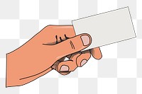 Hand with blank card png illustration, transparent background. Free public domain CC0 image.