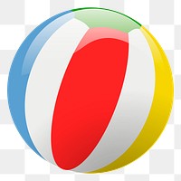 Beach ball png illustration, transparent background. Free public domain CC0 image.