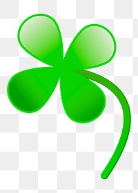 Shamrock four leaf clover good luck symbol png illustration, transparent background. Free public domain CC0 image.