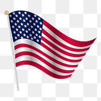 U.S. flag png illustration, transparent background. Free public domain CC0 image.