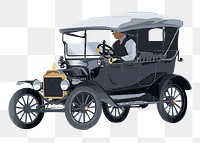 Antique car png  illustration, transparent background. Free public domain CC0 image.