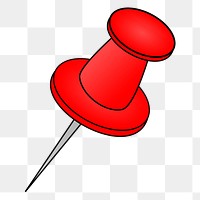 Red pin png illustration, transparent background. Free public domain CC0 image.