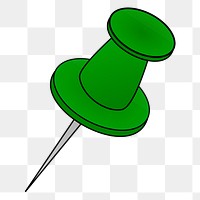 Green pin png illustration, transparent background. Free public domain CC0 image.