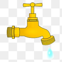 Water tap png illustration, transparent background. Free public domain CC0 image.