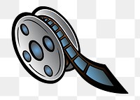 Film reel png illustration, transparent background. Free public domain CC0 image.