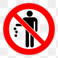 No littering sign png illustration, transparent background. Free public domain CC0 image.